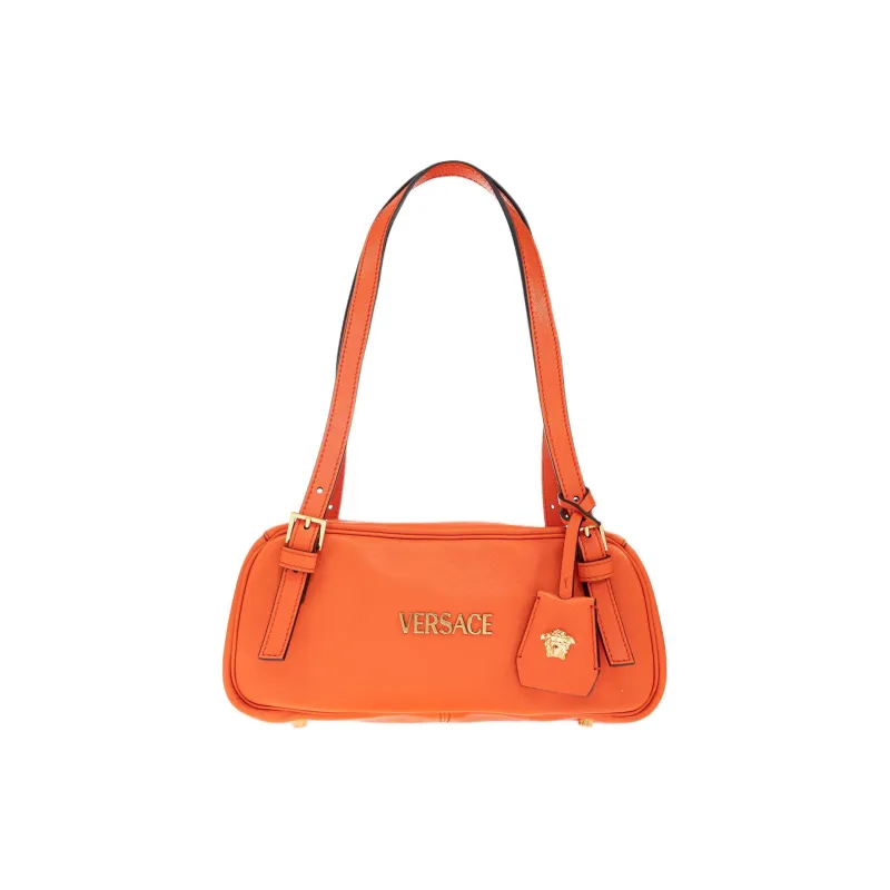 FANSIZHE Leather Bowling Bag, Shoulder Bag Women's Orange-0