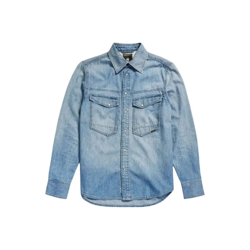 G STAR RAW Shirt Unisex Light Blue-0