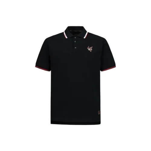 EVISU SS23 Men's Eagle Embroidered Polo Shirt