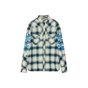 PALACE X GUCCI Embroidered Details Check Shirt