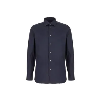 Ermenegildo Zegna Buttoned Curved Hem Shirt