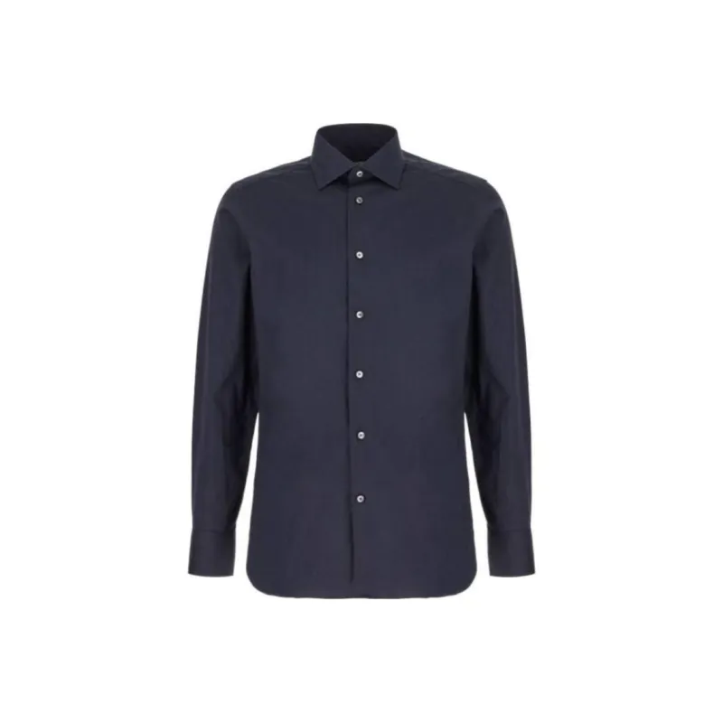 Ermenegildo Zegna Buttoned Curved Hem Shirt-0