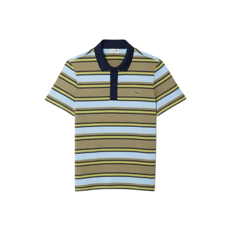 LACOSTE Striped Cotton Polo Shirt-0