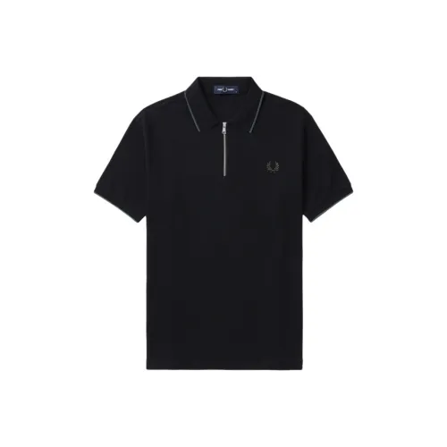 FRED PERRY Textured Zip neck Polo Shirt