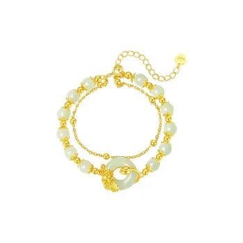 MAMADESHOUHU Hetian Jade Bracelets Pale Greenish White Jade Women's