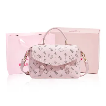 MESUCA Sanrio Hello Kitty Series PU Shoulder Bag, Crossbody Bag, Handbag Regular Women's Pink/Brown/Milk Tea
