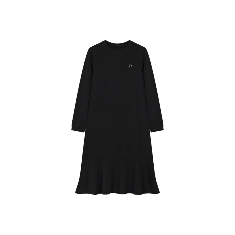 Mo Han Yi Mei Long Sleeved Dresses Women's Black-0