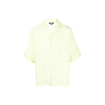 GCDS Waved Logo Printed Buttoned Shirt