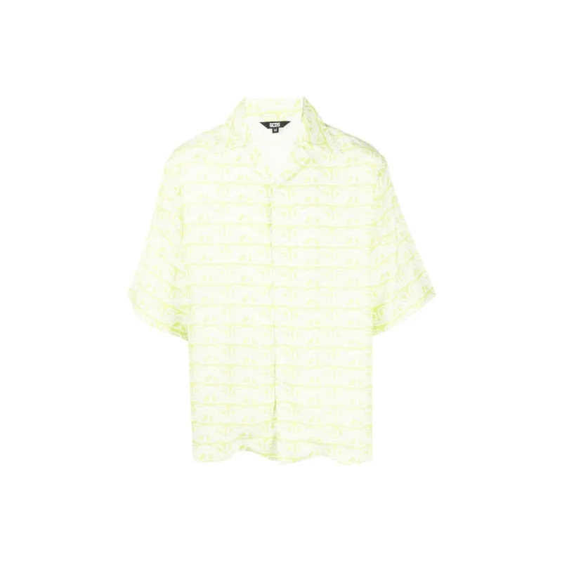 GCDS Waved Logo Printed Buttoned Shirt-0