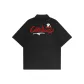 Black with Red White Print