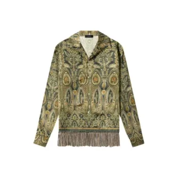 AMIRI Tapestry Long Sleeve Bowling Shirt