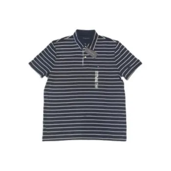 Tommy Hilfiger Polo Shirts Men Navy Blue White Stripes