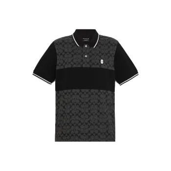 COACH SS23 Polo Shirt Men's Charcoal Gray