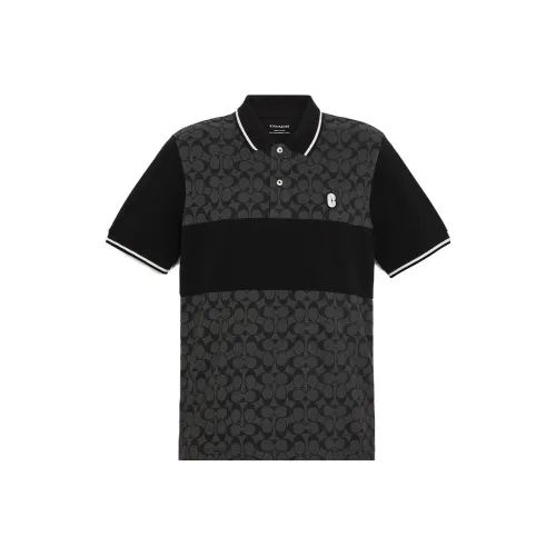 COACH SS23 Polo Shirt Men's Charcoal Gray