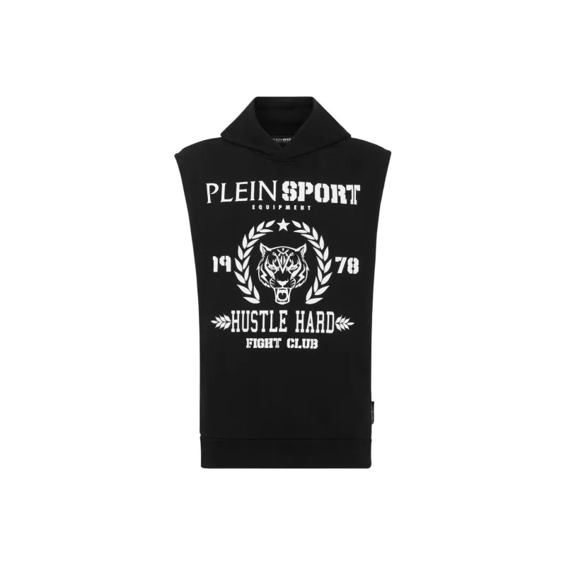 PLEIN SPORT Tiger print Sleeveless Hoodie-0