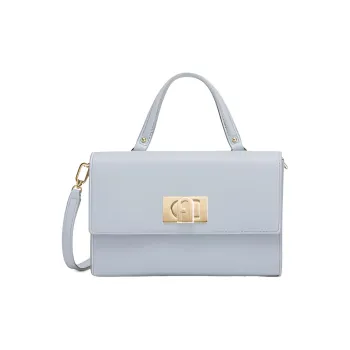 Furla 1927 Collection Textured Leather Hobo Bag, Handbag, Shoulder Bag, Crossbody Bag Mini Women's Blue