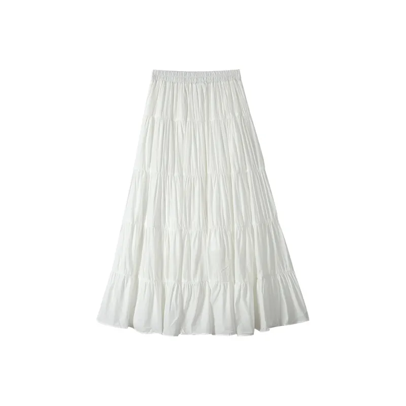 ABBY GODDESS Casual Long Skirt Women's White-1