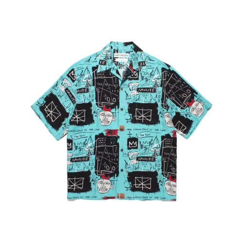 Jean michel Basquiat X WACKO MARIA Jean Michel Basquiat Co brand Shirts Unisex Blue