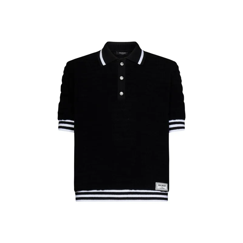 BALMAIN Polo Shirts Men Black-0