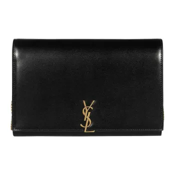 SAINT LAURENT Monogram Calfskin Wallet, Shoulder Bag, Crossbody Bag Women's Black