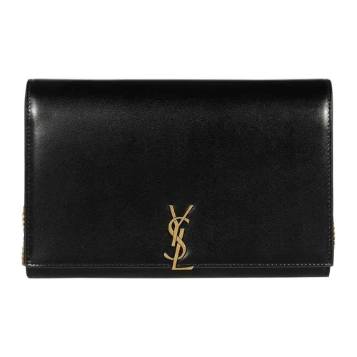SAINT LAURENT Monogram Calfskin Wallet, Shoulder Bag, Crossbody Bag Women's Black