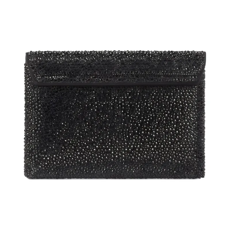 VERSACE La Medusa Leather One Shoulder Crossbody Clutches Women's Black-1