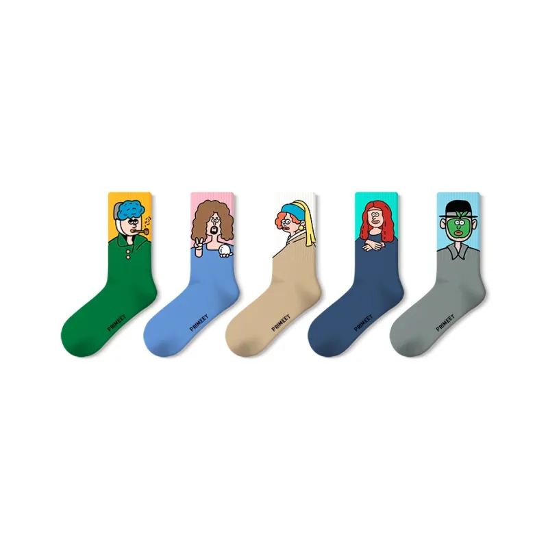 Primeet Mid Calf Socks Unisex 5 Pack-17