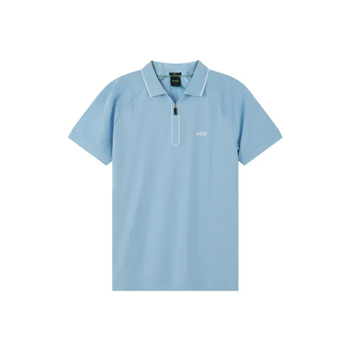 HUGO BOSS Short Sleeved Polo Shirt Men's Blue