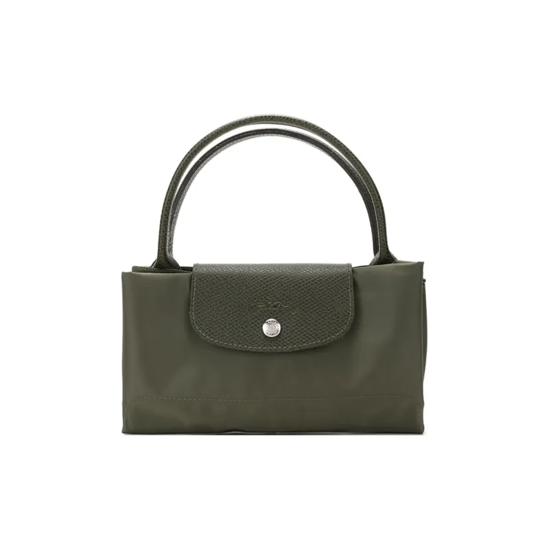 LONGCHAMP Longxiang Le Pliage Green Recycled Canvas With Leather Dumpling Bag Handbag Medium Size Women's Forest-5