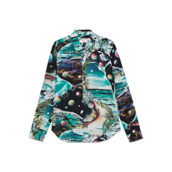 Marine Serre Hawaiian Curved Hem Shirt
