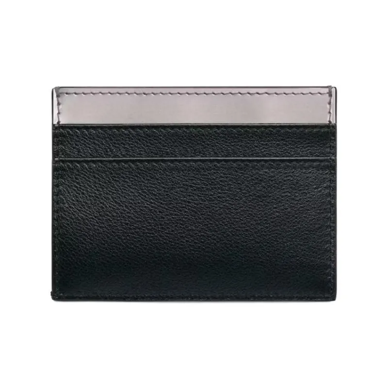 DIOR KAWS Collaboration Calfskin Card Holder Men's Silver-1