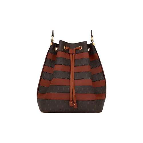SAINT LAURENT Coated Canvas With Leather Bucket Bags Crossbody Bag, Shoulder Bag Women's