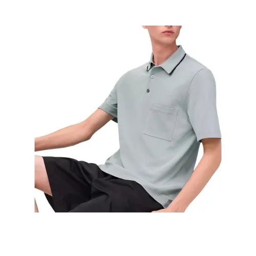 HERMES Polo Shirts Men Cyan