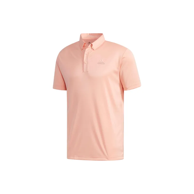 Adidas SS Golf Polo Shirt Men's Neon Pink Red-0