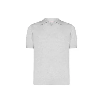 Brunello Cucinelli Fine Knitted Ribbed Polo Shirt