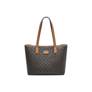PIERPOLO PVC Large Capacity Tote Bag, Shopping Bag, Shoulder Bag Large Size Women's Coffee