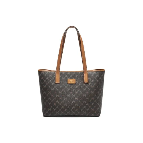 PIERPOLO PVC Large Capacity Tote Bag, Shopping Bag, Shoulder Bag Large Size Women's Coffee