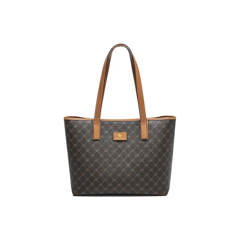 PIERPOLO PVC Large Capacity Tote Bag, Shopping Bag, Shoulder Bag Large Size Women's Coffee-0