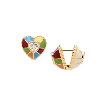 Oups! Encounter Memphis Collection 925 Sterling Silver Elegant Romantic Hoop Earrings Women's