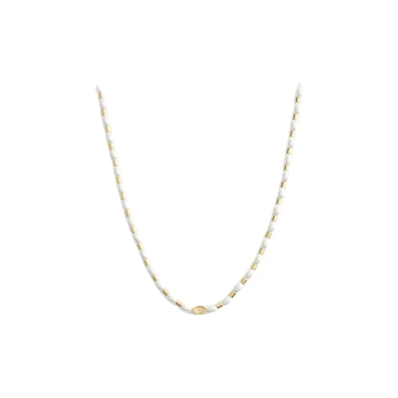 COACH Glass, Copper Faux Pearl Necklaces Women's Gold-1