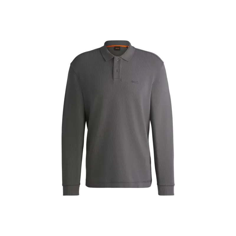 HUGO BOSS Long Sleeved Knit Polo Shirt-0