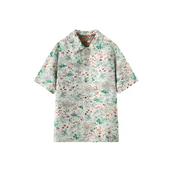DEGAIA SS24 Shirt Men's Beige Yellow Positioning Flower