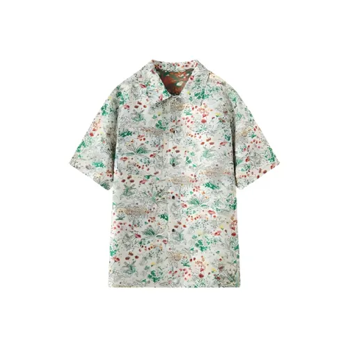 DEGAIA SS24 Shirt Men's Beige Yellow Positioning Flower