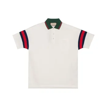 GUCCI Web stripe Jersey Polo Shirt