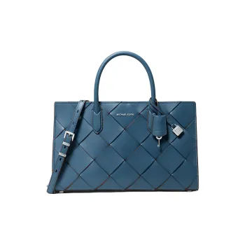 MICHAEL KORS Scarlett Leather One Shoulder Handbag Medium Size Women's Dark Blue