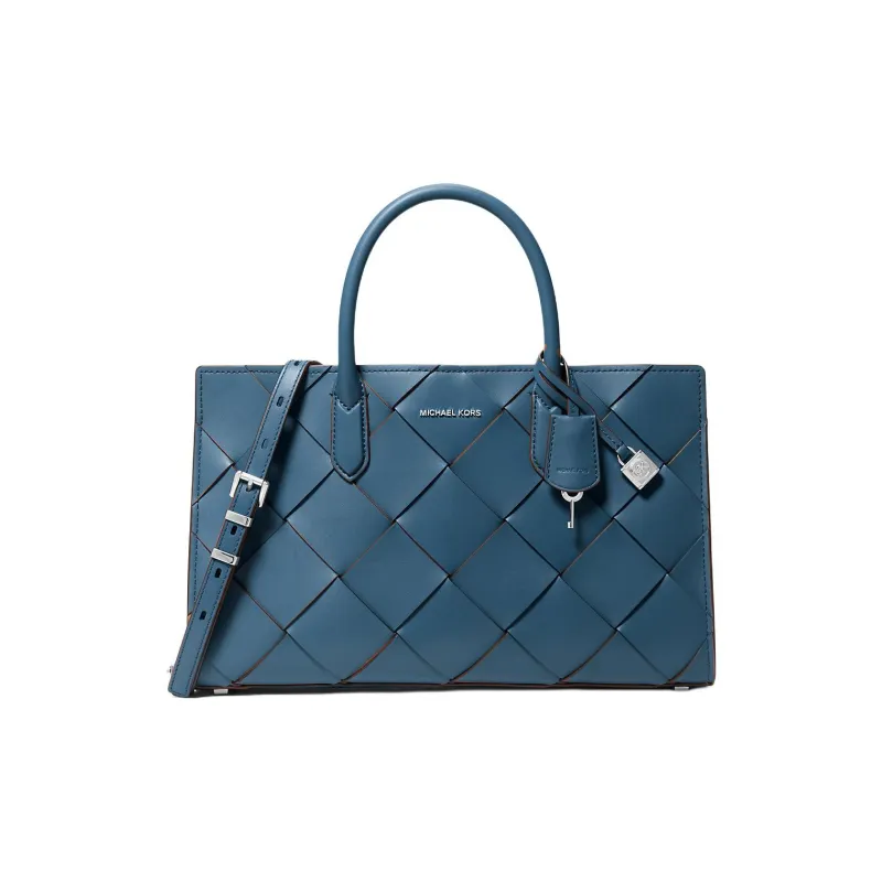 MICHAEL KORS Scarlett Leather One Shoulder Handbag Medium Size Women's Dark Blue-0