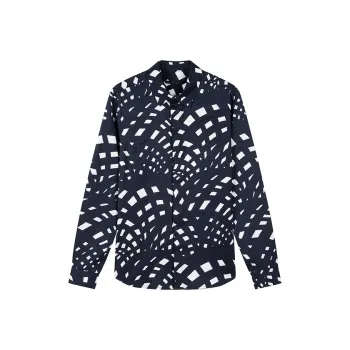 DAVID NAMAN Shirts Men Navy Blue