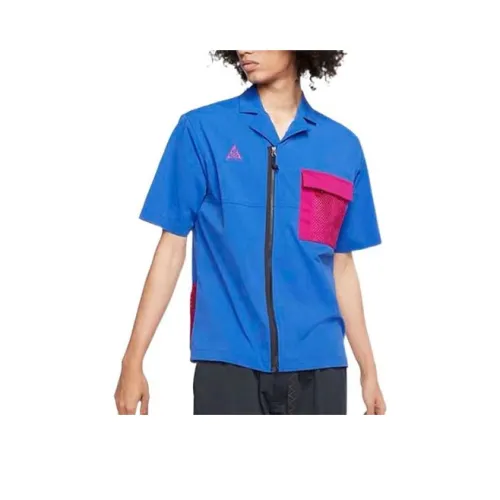 Nike Lab ACG Men Outdoor Zip Up Shirt Blue