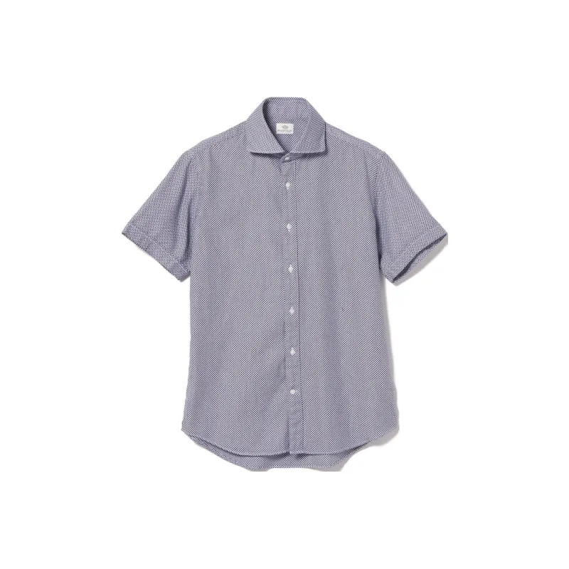 Beams Herringbone Cutaway Collar Short Sleeve Shirt Men's-2