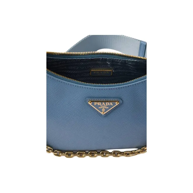 PRADA Re Edition Calfskin One Shoulder Handbags Women's Star Realm Blue-4